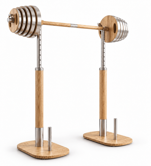 Free-Standing Adjustable Barbell Stand Pair — Made to Order