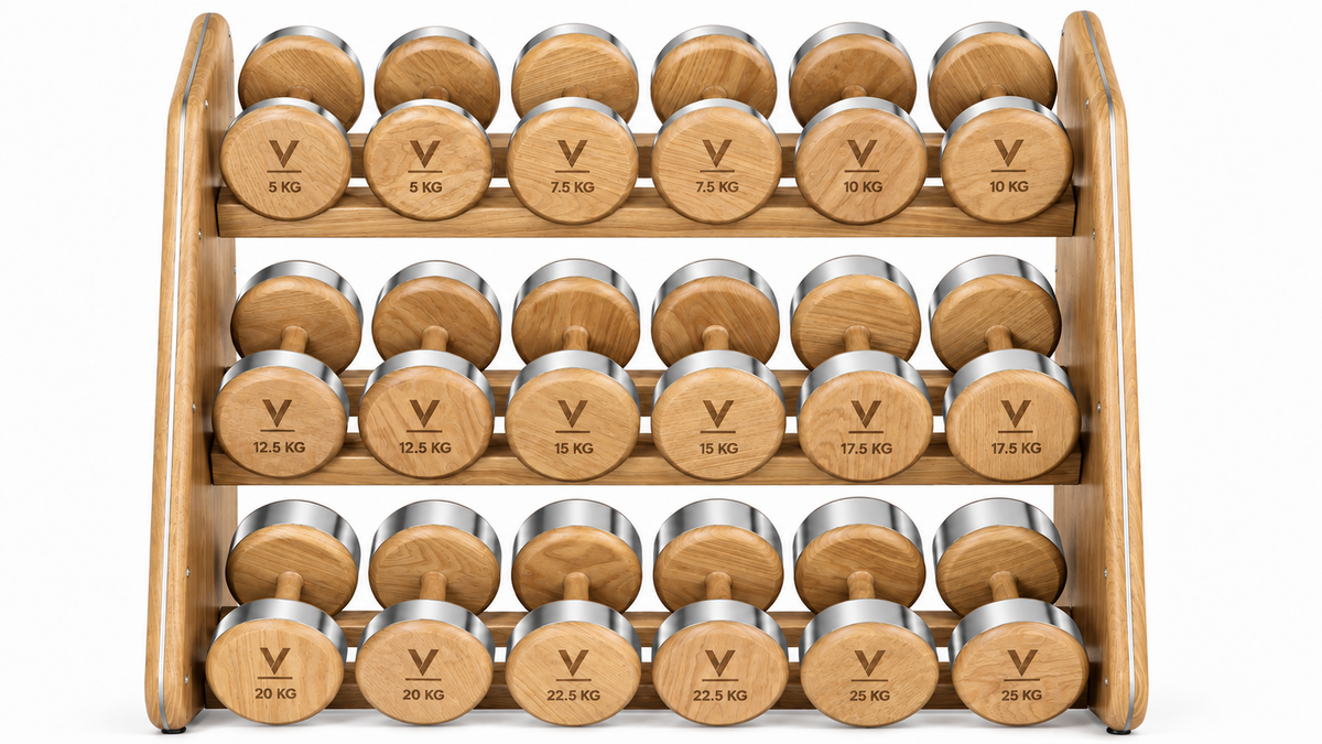 Type B Horizontal 3-Tier Dumbbell Rack — Made to Order