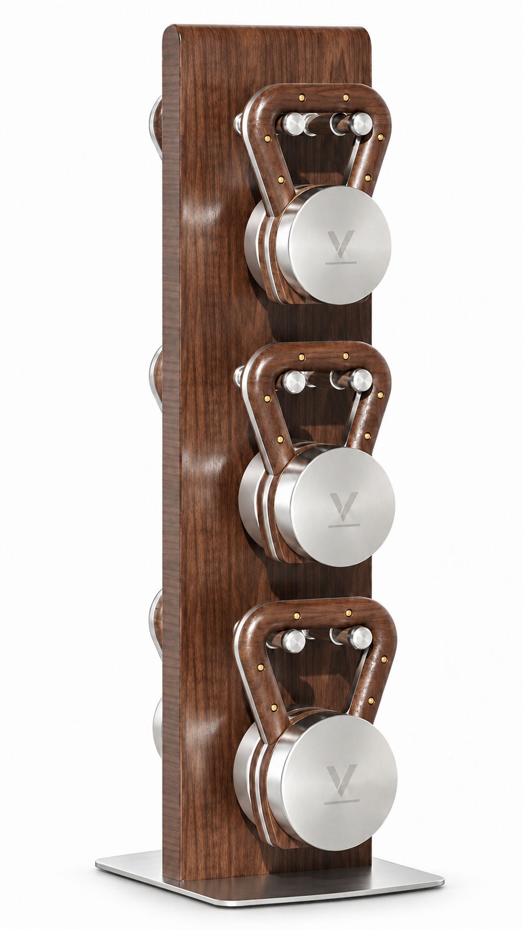 Type A Vertical Kettlebell Set — Walnut