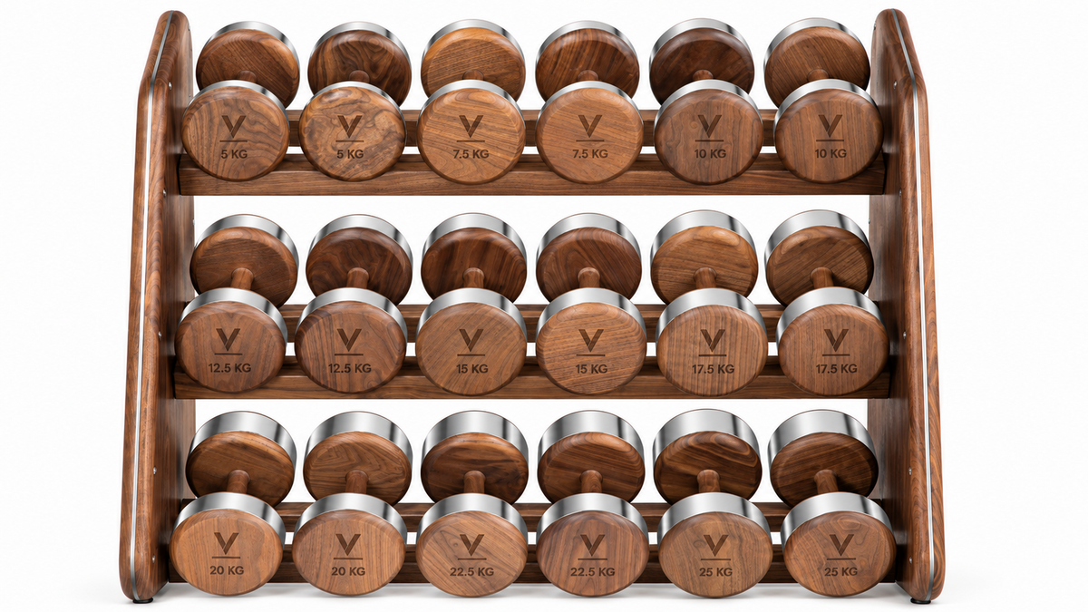 Type B Horizontal 3-Tier Dumbbell Rack — Made to Order