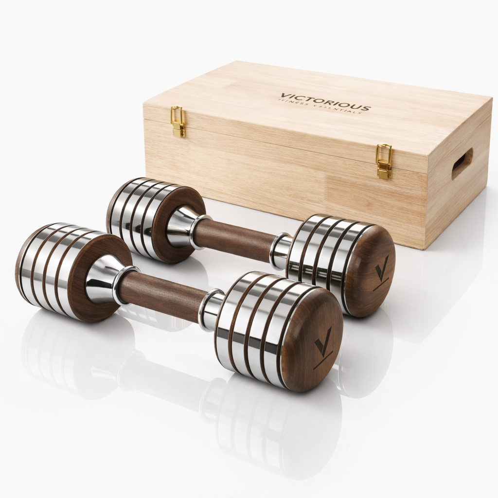 Wooden Adjustable Dumbbells Set